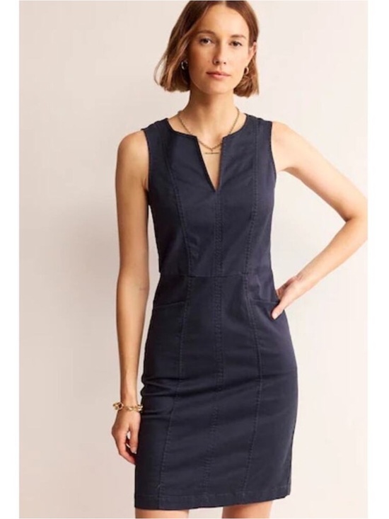 Boden Dresses & Skirts - Boden Navy Helena Chino Dress Pencil V Neck Sleeveless